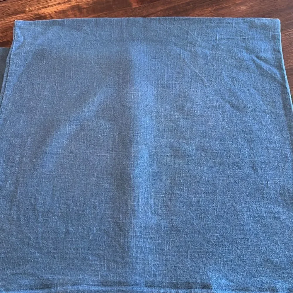IKEA Blue Upcycled Pillow Covers w/ Floral Transfers w/ Zipper Closure- 2 pcs.